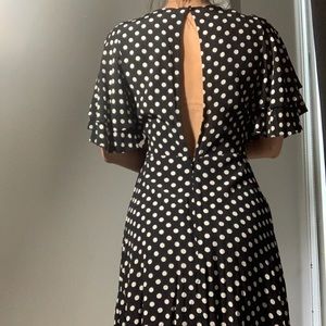 Polka dot open back dress